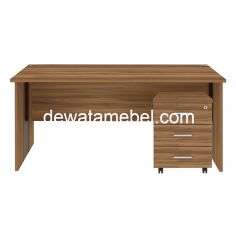 Meja Kantor Ukuran 160 - MD 1675 + MD M03 / Teakwood